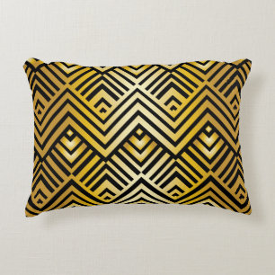 Abstract geometric pattern in art-deco style, vint accent pillow