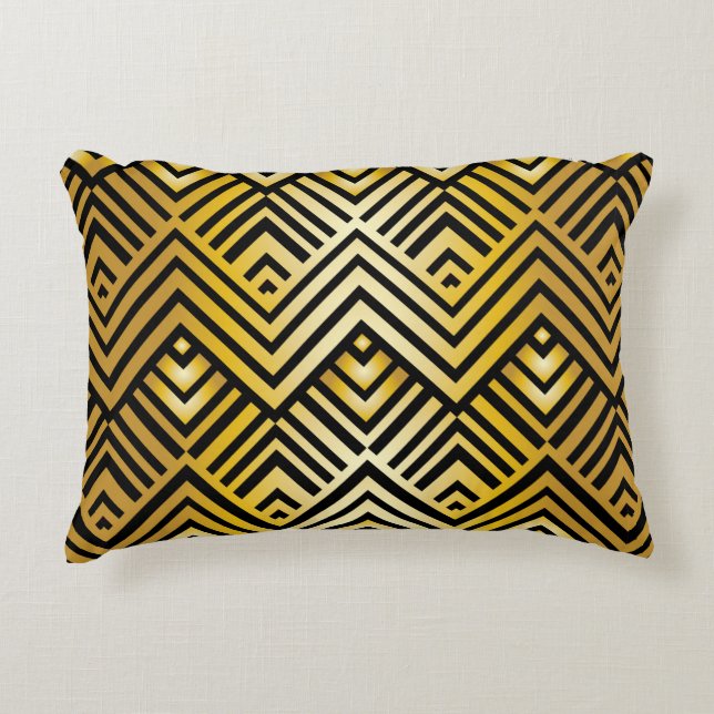 Abstract geometric pattern in art-deco style, vint accent pillow (Front)
