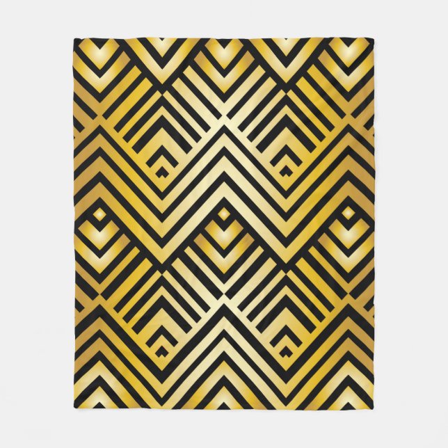 Abstract geometric pattern in art-deco style, vint fleece blanket (Front)