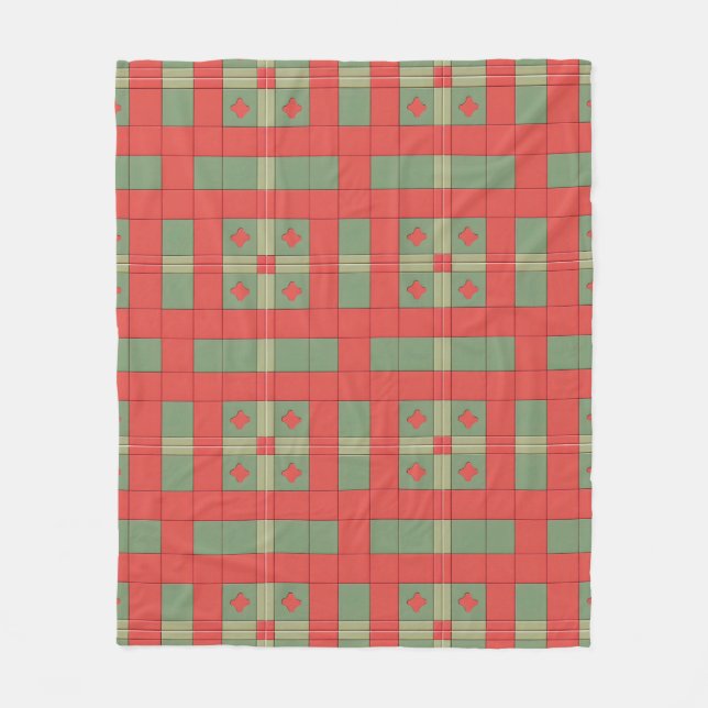 Abstract Geometric Pattern in Bold Colours Fleece Blanket (Front)