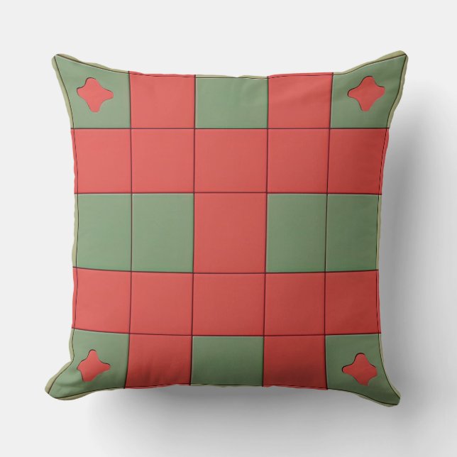 Abstract Geometric Pattern in Bold Colours Throw Pillow (Front)