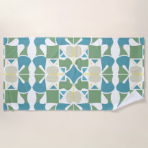 Abstract Geometric Pattern in Green and Blue