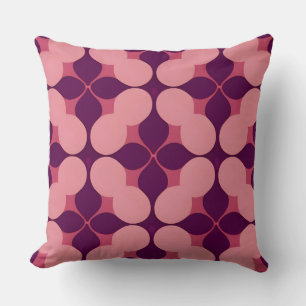 Abstract Geometric Pattern in Pink and Purple Tone Throw Pillow