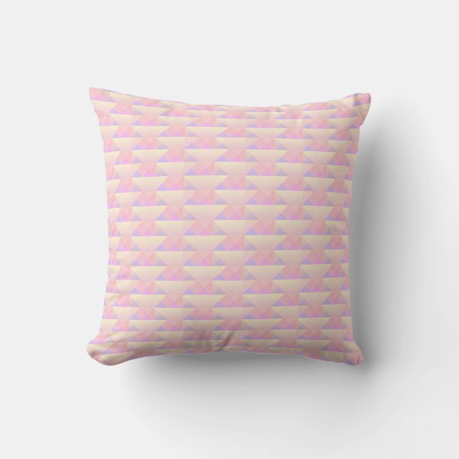 Abstract Geometric Pattern in Pink Shades Throw Pillow (Front)