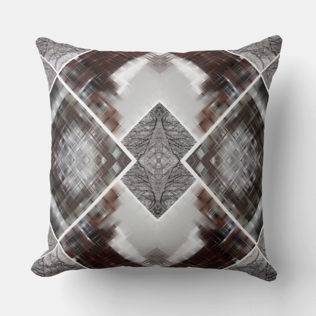 Abstract Geometric Pattern in Winter Throw Pillow (Front)