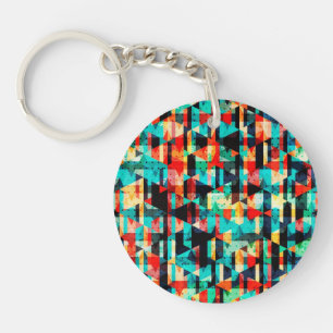 Abstract geometric pattern keychain