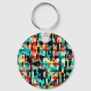 Abstract geometric pattern keychain