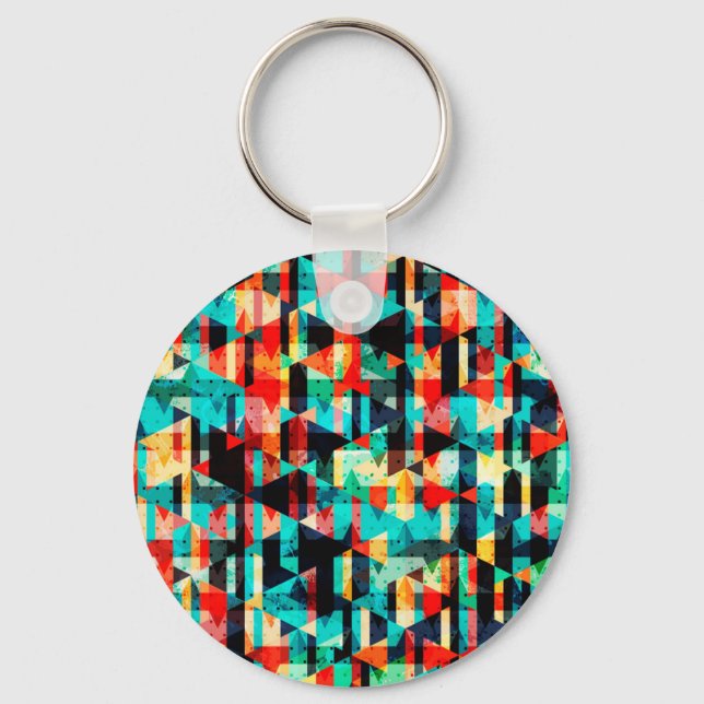 Abstract geometric pattern keychain (Front)