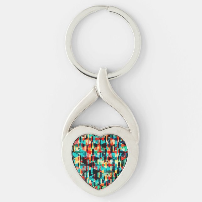 Abstract geometric pattern keychain (Front)