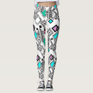 Abstract geometric pattern leggings