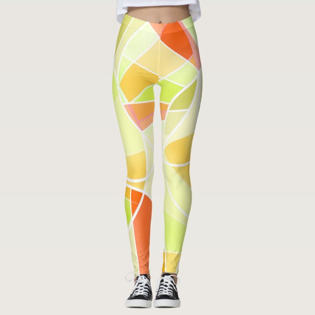 Abstract geometric pattern leggings (Front)