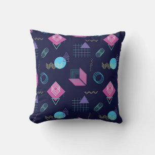 Abstract geometric pattern, line shapes. throw pillow