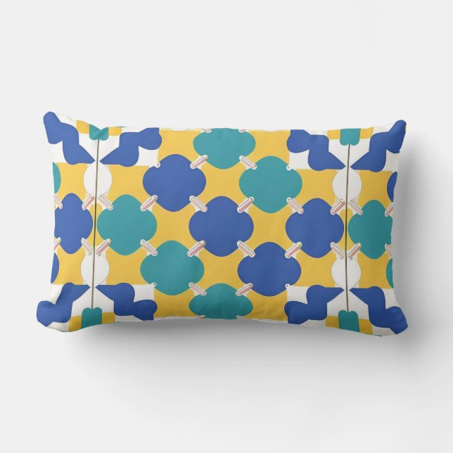 Abstract Geometric Pattern Lumbar Pillow (Front)