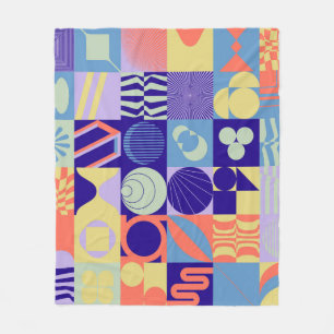 Abstract geometric pattern made with simple shapes fleece blanket