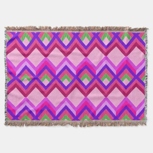 Abstract Geometric Pattern Modern Cozy Home 🟣 Throw Blanket (Front)
