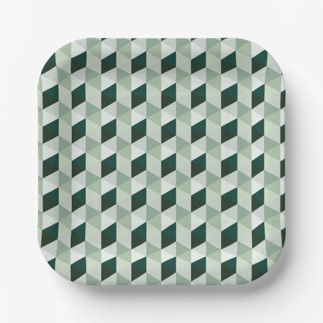 Abstract Geometric Pattern - No. 01 Paper Plate (Front)