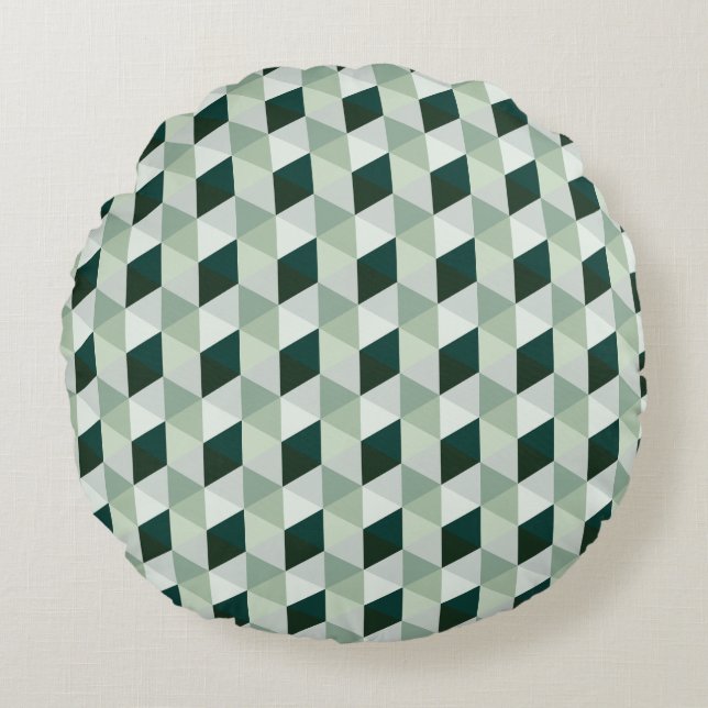Abstract Geometric Pattern - No. 01 Round Pillow (Front)