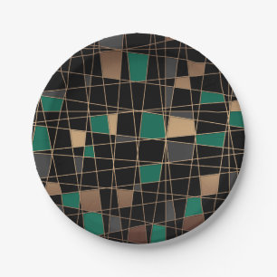 Abstract geometric pattern paper plate