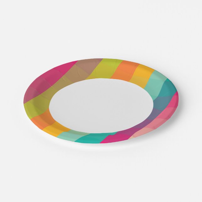 Abstract geometric pattern paper plate (Angled)