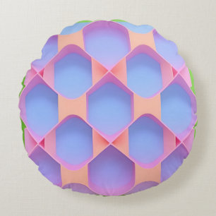 Abstract Geometric Pattern Round Pillow