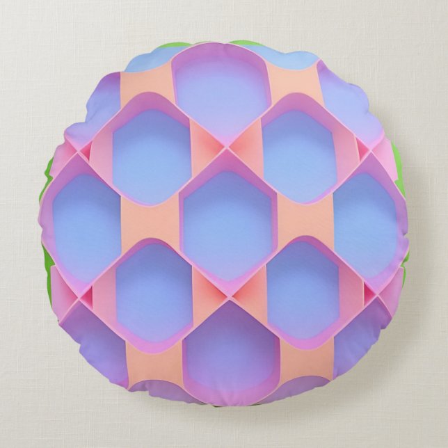 Abstract Geometric Pattern Round Pillow (Front)