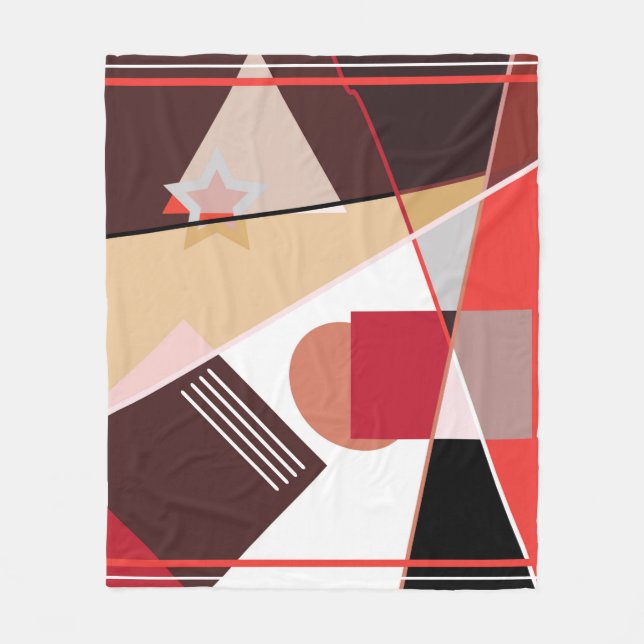 Abstract geometric pattern,  silk scarf shawl desi fleece blanket (Front)