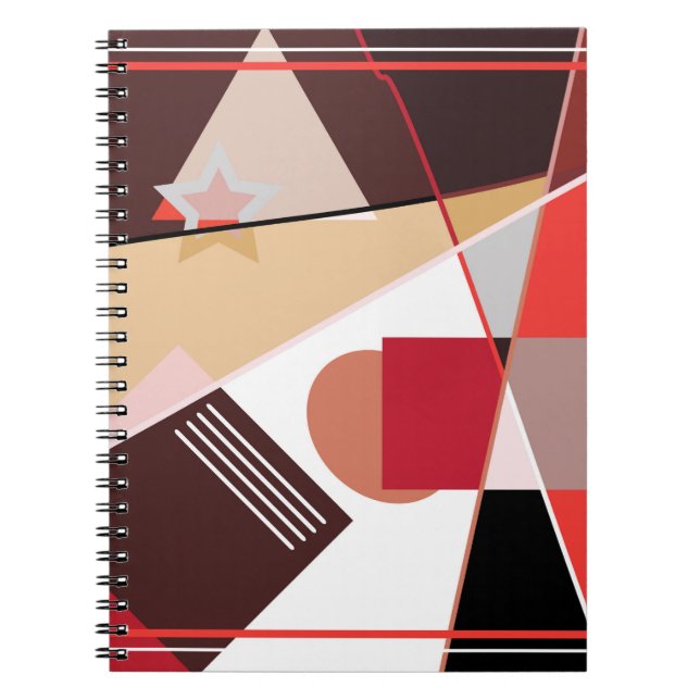 Abstract geometric pattern,  silk scarf shawl desi notebook (Front)