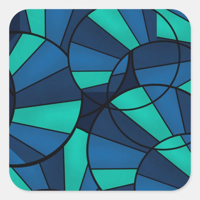 Abstract geometric pattern square sticker (Front)