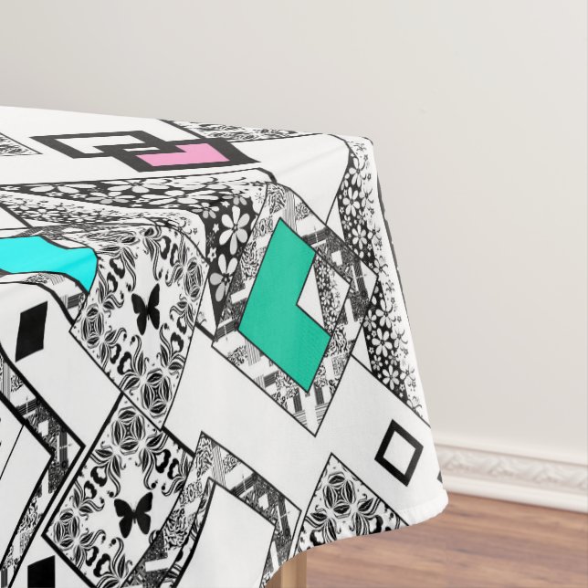Abstract geometric pattern tablecloth (In Situ)