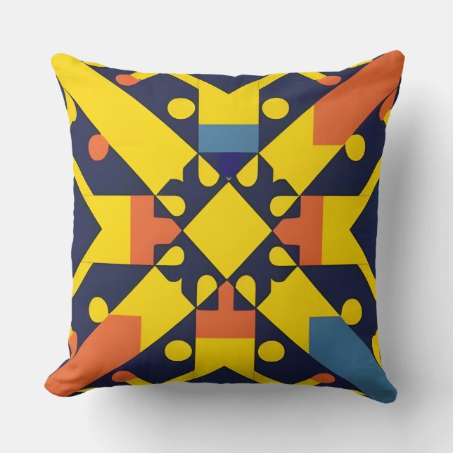 Abstract Geometric Pattern Throw Pillow (Front)