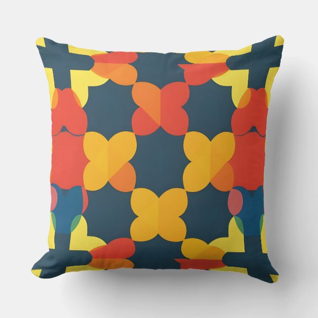 Abstract Geometric Pattern Throw Pillow (Front)