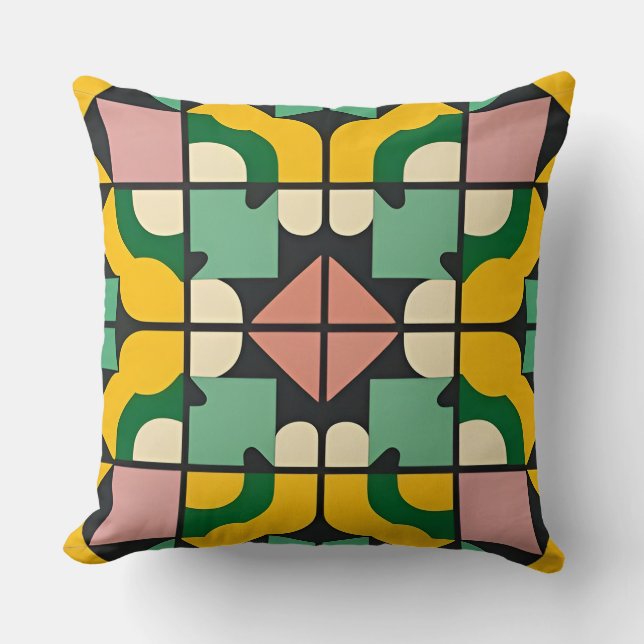 Abstract Geometric Pattern Throw Pillow (Front)