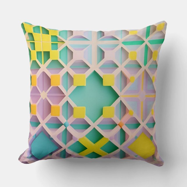 Abstract Geometric Pattern Throw Pillow (Front)