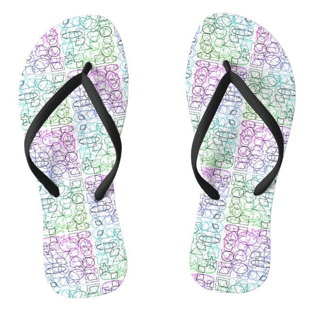 Abstract Geometric Pattern | Tiled and Filtered | Flip Flops (Footbed)
