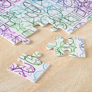 Abstract Geometric Pattern   Tiled and Filtered   Jigsaw Puzzle