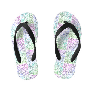 Abstract Geometric Pattern   Tiled and Filtered   Kid's Flip Flops