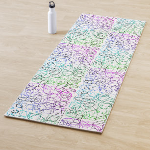 Abstract Geometric Pattern Tiled and Filtered Yoga Mat