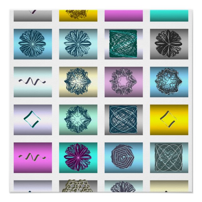 Abstract Geometric Pattern Wallart Design  Poster (Front)