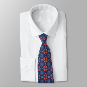 Abstract geometric pattern with alternating red tie