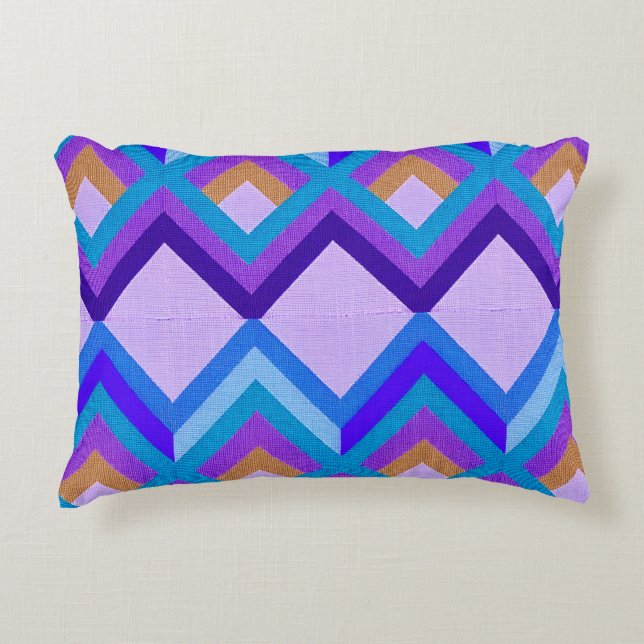 Abstract Geometric Pattern with Bold Colours Accent Pillow (Front)