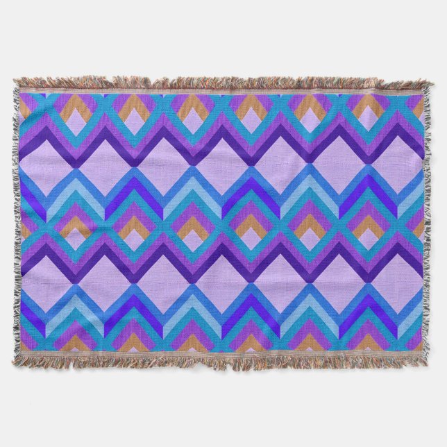Abstract Geometric Pattern with Bold Colours Throw Blanket (Front)