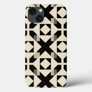 Abstract Geometric Pattern with Contrasting Black iPhone 13 Case