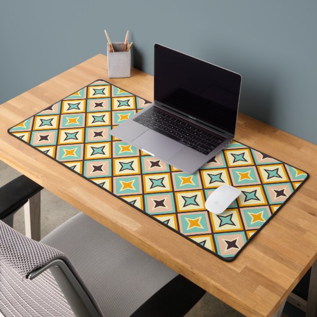 Abstract geometric pattern with diamond shapes desk mat (Office 2)