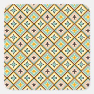 Abstract geometric pattern with diamond shapes square sticker