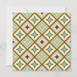 Abstract geometric pattern with diamond shapes thank you card