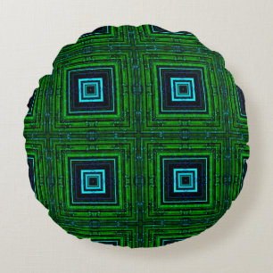 Abstract geometric pattern with kaleidoscope abstr round pillow