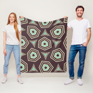 Abstract geometric pattern with layered pentagons fleece blanket