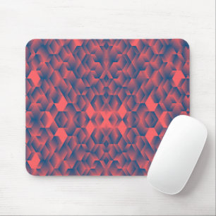 Abstract geometric pattern with red and blue hues mouse pad