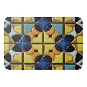 Abstract Geometric Pattern with Vibrant Colours Bath Mat