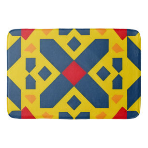 Abstract Geometric Pattern with Vibrant Colours Bath Mat